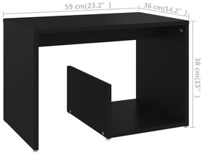 Τραπεζάκι Βοηθητικό Μαύρο 59 x 36 x 38 εκ. από Μοριοσανίδα - Μαύρο
