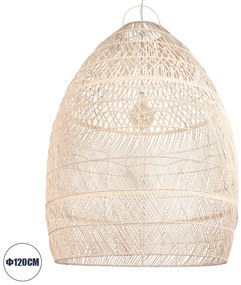 01813 GloboStar® GLOBOSTAR® MALIBU 01813 Boho Κρεμαστό Φωτιστικό Οροφής με Ντουί 1 x E27 AC 220-240V IP20 - Μπεζ - Μ120 x Π120 x Υ156cm