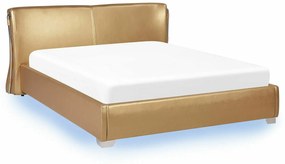 Κρεβάτι Berwyn 547, Διπλό, Κίτρινο, 160x200, Οικολογικό δέρμα, Τάβλες για Κρεβάτι, 195x228x83cm, 62 kg, Ξύλο: Λεύκα | Epipla1.gr