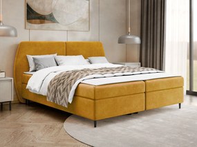 Επενδυμένο κρεβάτι Madryt-140 x 200-Μουσταρδί