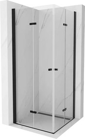 Mexen Lima Διπλή καμπίνα ντους αναδιπλούμενη 90 x 90 cm, διαφανής, μαύρη