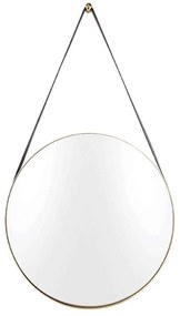 Καθρέπτης Τοίχου Balanced PT3281GD D.47cm Gold Present Time Metal, Leather