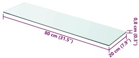 vidaXL Ράφια Πάνελ 2 τεμ. Διάφανα 80 x 20 εκ. Γυάλινα