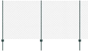 vidaXL Φράκτης από Αλυσίδα με 10 U Posts Πράσινος 1.2x10 μ Σιδερένιο