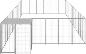 vidaXL Σπιτάκι Σκύλου Ασημί 26,62 μ² Ατσάλινο