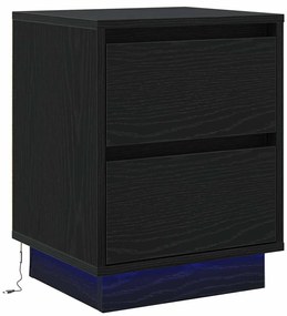 vidaXL Κομοδίνο με συρτάρι Μαύρο 39 x 34.5 x 50 εκ. Επεξεργασμένο ξύλο
