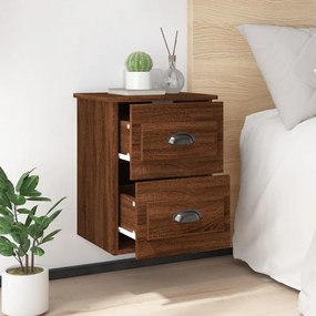vidaXL Κομοδίνο Επιτοίχιο Καφέ Δρυς 41,5 x 36 x 53 εκ.