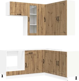 vidaXL Μονάδα κουζίνας LUCCA 8 pcs Artisan Δρυς Επεξεργασμένο Ξύλο