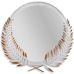 Καθρέπτης Τοίχου Palm Mirror S 930DYU1503 34x35cm Brown-White Wallity Μέταλλο