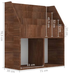 vidaXL Παιδικό Ράφι Περιοδικών Καφέ Δρυς 71x30x78,5 εκ. Επεξεργ. ξύλο