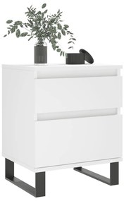 vidaXL Κομοδίνα Λευκά 2 τεμ. 40 x 35 x 50 εκ. από Επεξεργασμένο Ξύλο