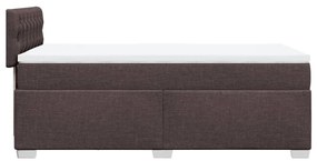 vidaXL Κρεβάτι Boxspring με Στρώμα Σκούρο Καφέ 80x200 εκ. Υφασμάτινο