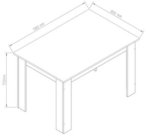 HAZEL Τραπέζι Κουζίνας Ξύλινο Sonoma 120x80x75εκ.