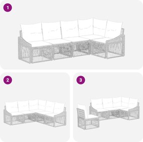 vidaXL Σετ Καναπέ Κήπου 5 pcs Μαύρο συνθετικό ρατάν