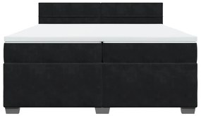 vidaXL Κρεβάτι Boxspring με Στρώμα Μαύρο 200x200 εκ. Βελούδινο