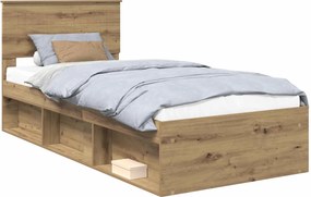 vidaXL Σκελετός Κρεβατιού Artisan Δρυς 90 x 200 cm