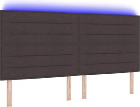 vidaXL Κεφαλάρι με κεφαλάρι Σκούρο Καφέ 200 cm Τεχνητό Δέρμα