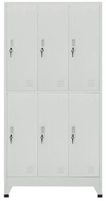vidaXL Φοριαμός Γκρι 90x45x180 εκ. από Ατσάλι με 6 Τμήματα