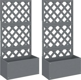 vidaXL Καφασωτά Γκρι 2 τεμ. 65 x 33x 135 εκ. από WPC