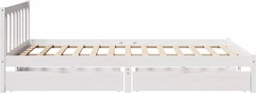 vidaXL Σκελετός Κρεβ. Χωρίς Στρώμα Λευκό 120x190 εκ Μασίφ Πεύκο