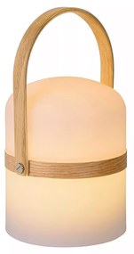 Φωτιστικό Επιτραπέζιο Lucide 06800-03-31 JOE Λευκό (White)|Ξύλο Φυσικό χρώμα (Wood Natural Finish) 3000 K
