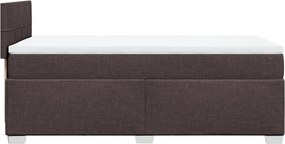 vidaXL Κρεβάτι Boxspring με Στρώμα Σκούρο Καφέ 90x190 εκ. Υφασμάτινο
