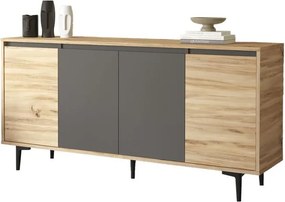 Μπουφές Augusta pakoworld oak-ανθρακί 160x40x78.5εκ