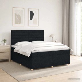 vidaXL Κρεβάτι box spring με στρώμα Μαύρο 160 x 200 cm Ύφασμα