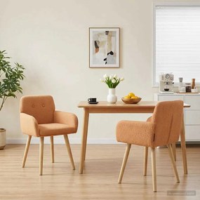 vidaXL Καρέκλες φαγητού 2 pcs Μπουκλέ Μπεζ 59 x 57 x 85 εκ.