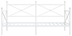vidaXL Κρεβάτι ημέρας χωρίς στρώμα Λευκό 100x200 cm Ατσάλι