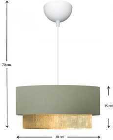 Φωτιστικό οροφής Lucifer Megapap E27 υφασμάτινο μονόφωτο χρώμα παστέλ πράσινο 30x15x70εκ.