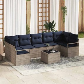 vidaXL Σετ Καναπέ 8 pcs Γκρι συνθετικό ρατάν