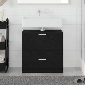 vidaXL Ντουλάπι Νιπτήρα Μαύρης Δρυός 59x37x59 εκ. Κατασκευασμένο Ξύλο