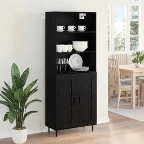 vidaXL Highboard 2 pcs Μαύρη Οξυά 69,5 x 34 x 180 εκ.