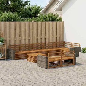 vidaXL Σειρά Καναπέ Εξωτερικού 9 pcs