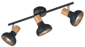 Σποτ RL Lighting Latika R81523032 Μαύρο με απομίμηση Ξύλο
