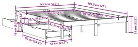 ΣΚΕΛΕΤΟΣ ΚΡΕΒΑΤΙΟΥ ΧΩΡΙΣ ΣΤΡΩΜΑ ΚΑΦΕ 140X190 ΜΑΣΙΦ ΞΥΛΟ ΠΕΥΚΟΥ 3301450