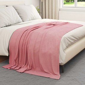 vidaXL Κουβέρτα Ροζ 200 x 150 cm Μαλλί