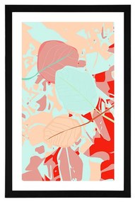 Αφίσα με πασπαρτού Χρωματιστά φύλλα - 20x30 white
