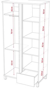 Ντουλάπα Altitude δίφυλλη-Fusiko-Leuko