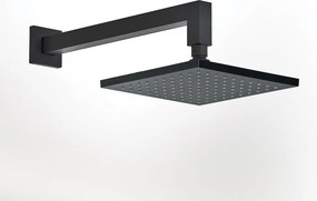 Almar E044077+R50802 Black Matt - Κεφαλή Ντους με Βραχίονα Τοιχου