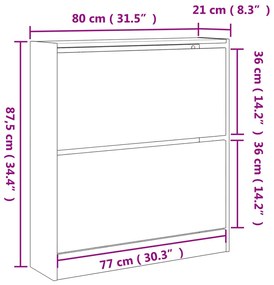 Παπουτσοθήκη Sonoma Δρυς 80x21x87,5 εκ. από Επεξεργασμένο Ξύλο - Καφέ