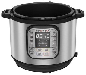 Instant Pot Duo Pressure Cooker 80113006101, 1200W, 7.6 l, 13 προγράμματα, Για 8-12 μερίδες, Λειτουργία "Set and forget", Ασημί