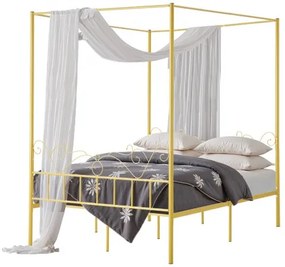 VEVOR Queen Size Canopy Bed Frame Metal Canopy Bed with Headboard &amp; Four Posters