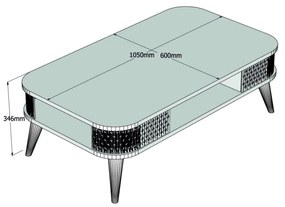 ΣΥΝΘΕΣΗ ΣΑΛΟΝΙΟΥ 2 ΤΜΧ ΦΥΣΙΚΟ OAK HM11848.01 - HM9515.01 HM9501.01