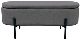 Σκαμπό Oval 16-0806 Με Αποθηκευτικό Χώρο 95x36x43 Grey-Black