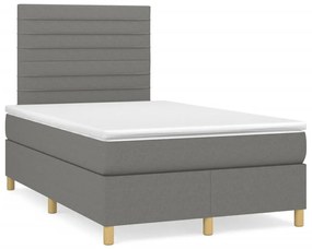 ΚΡΕΒΑΤΙ BOXSPRING ΜΕ ΣΤΡΩΜΑ ΣΚΟΥΡΟ ΓΚΡΙ 120X190 ΕΚ ΥΦΑΣΜΑΤΙΝΟ 3269938