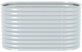 vidaXL Ζαρντινιέρα Υπερυψωμένη Ασημί 160x80x81 εκ. Γαλβανισμ. Χάλυβας