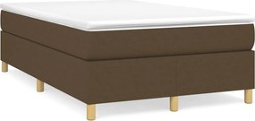 vidaXL Κρεβάτι Boxspring με Στρώμα Σκούρο Καφέ 120x200 εκ. Υφασμάτινο