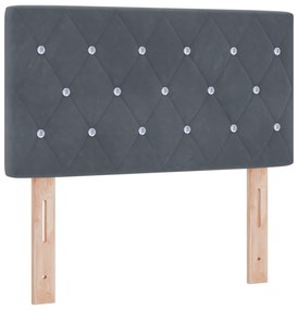 vidaXL Κρεβάτι Box Spring  με Στρώμα Σκούρο Γκρί 80x200 εκ Βελούδο
